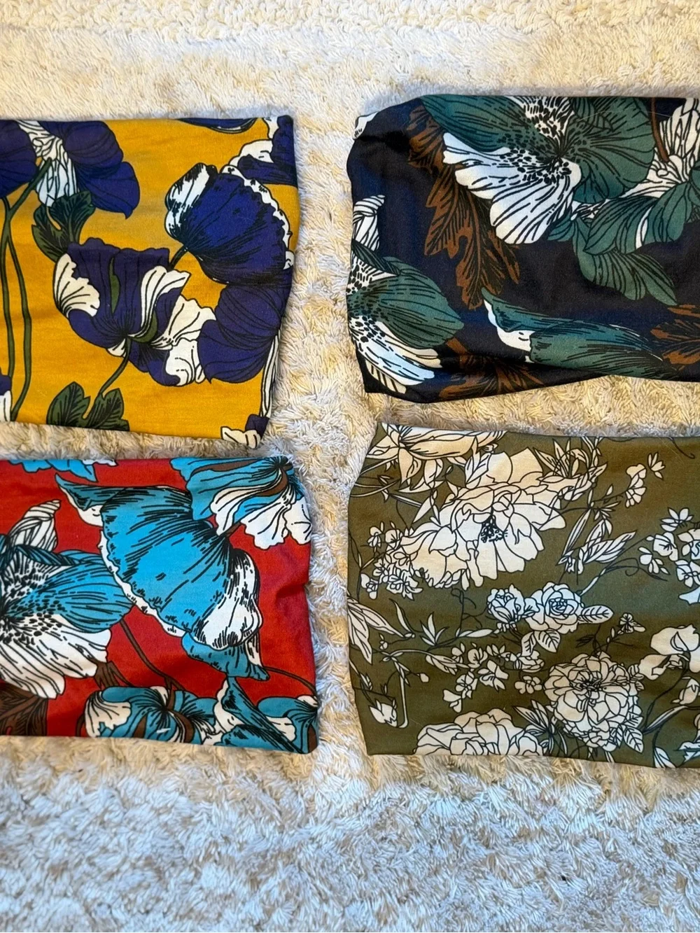 Floral Twist Headwraps Set - Multicolor Botanicals set of 5
